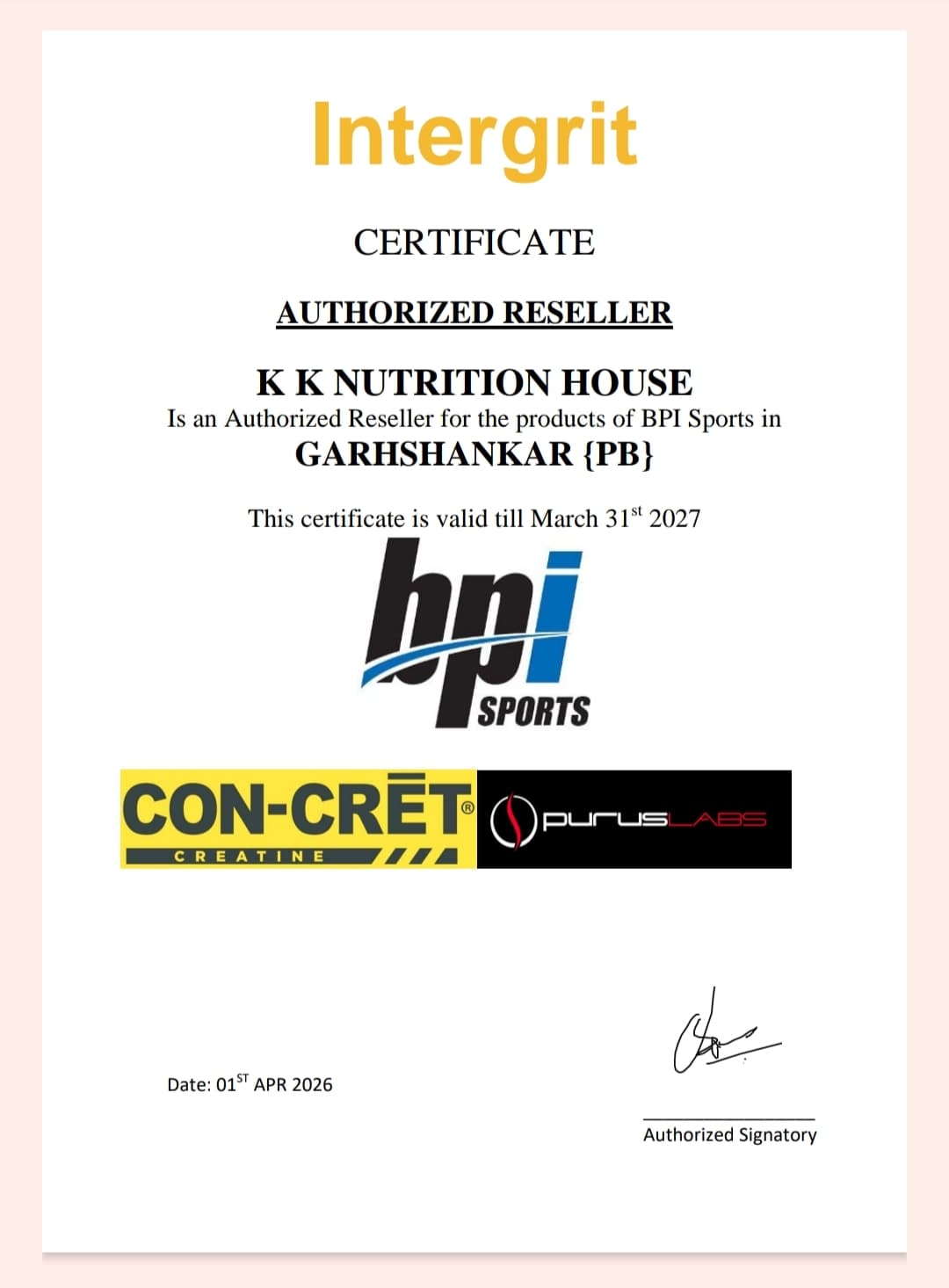 Authorization certificate